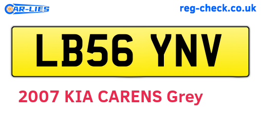 LB56YNV are the vehicle registration plates.