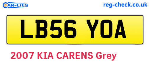 LB56YOA are the vehicle registration plates.