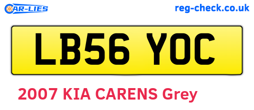 LB56YOC are the vehicle registration plates.