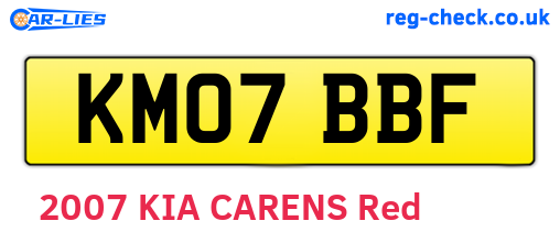 KM07BBF are the vehicle registration plates.