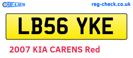 LB56YKE are the vehicle registration plates.