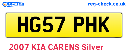 HG57PHK are the vehicle registration plates.