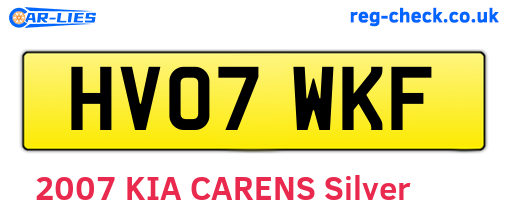 HV07WKF are the vehicle registration plates.