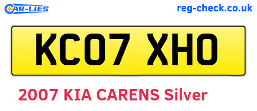 KC07XHO are the vehicle registration plates.