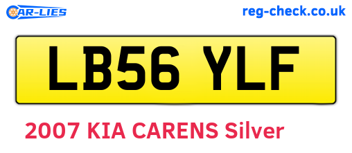LB56YLF are the vehicle registration plates.