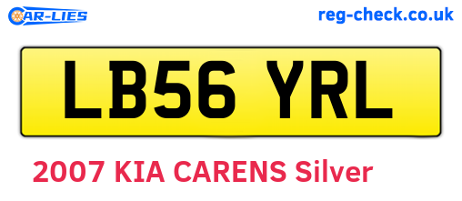 LB56YRL are the vehicle registration plates.