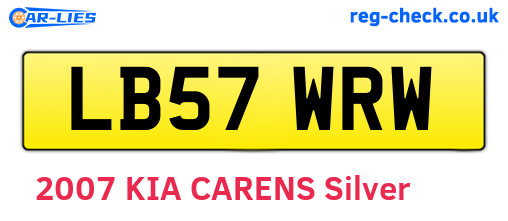 LB57WRW are the vehicle registration plates.