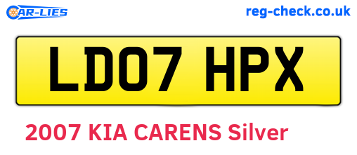 LD07HPX are the vehicle registration plates.