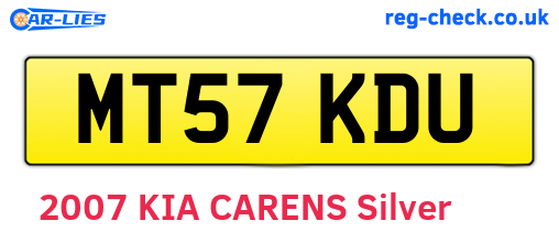 MT57KDU are the vehicle registration plates.