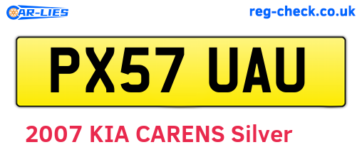 PX57UAU are the vehicle registration plates.