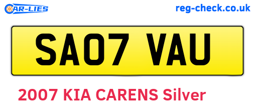 SA07VAU are the vehicle registration plates.