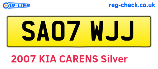 SA07WJJ are the vehicle registration plates.