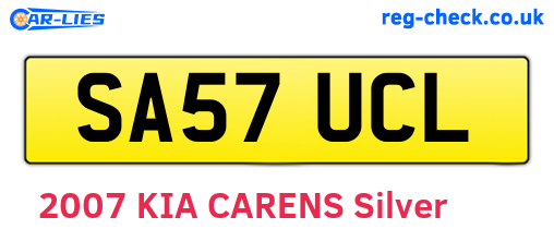 SA57UCL are the vehicle registration plates.