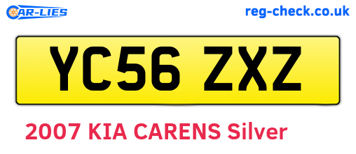 YC56ZXZ are the vehicle registration plates.