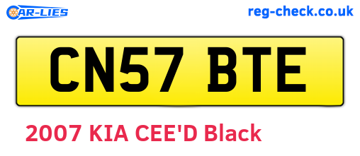 CN57BTE are the vehicle registration plates.