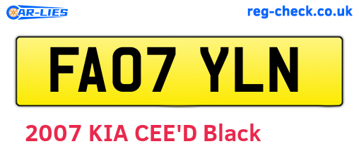 FA07YLN are the vehicle registration plates.