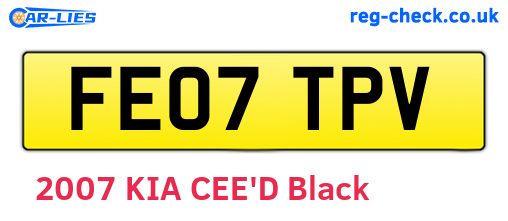 FE07TPV are the vehicle registration plates.