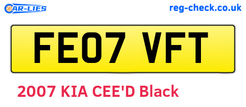 FE07VFT are the vehicle registration plates.