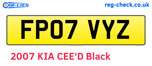 FP07VYZ are the vehicle registration plates.