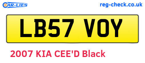 LB57VOY are the vehicle registration plates.