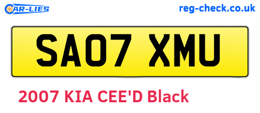 SA07XMU are the vehicle registration plates.