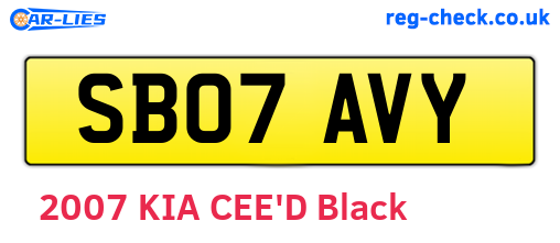 SB07AVY are the vehicle registration plates.