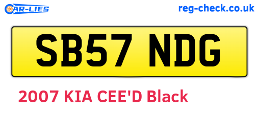 SB57NDG are the vehicle registration plates.