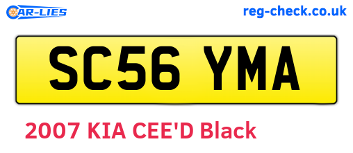 SC56YMA are the vehicle registration plates.