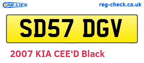 SD57DGV are the vehicle registration plates.