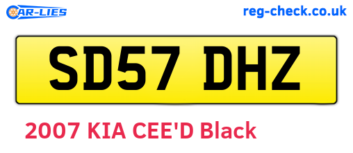 SD57DHZ are the vehicle registration plates.