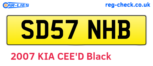 SD57NHB are the vehicle registration plates.