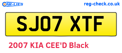 SJ07XTF are the vehicle registration plates.