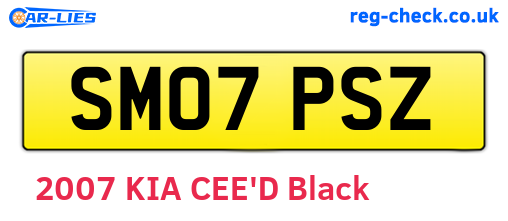 SM07PSZ are the vehicle registration plates.
