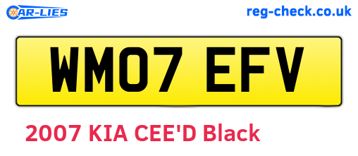 WM07EFV are the vehicle registration plates.