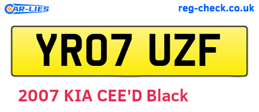 YR07UZF are the vehicle registration plates.