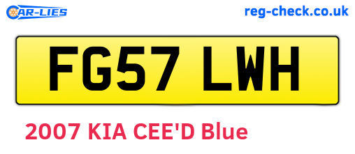 FG57LWH are the vehicle registration plates.