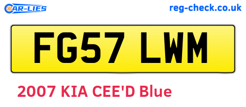 FG57LWM are the vehicle registration plates.