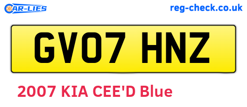GV07HNZ are the vehicle registration plates.