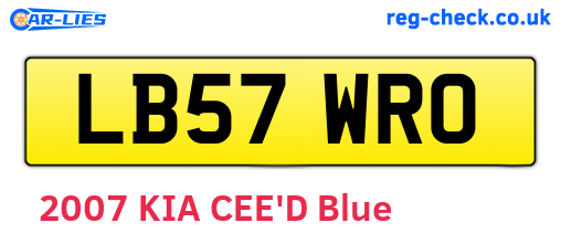 LB57WRO are the vehicle registration plates.