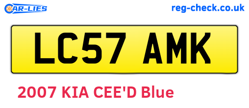 LC57AMK are the vehicle registration plates.