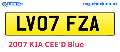 LV07FZA are the vehicle registration plates.