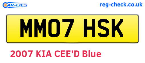 MM07HSK are the vehicle registration plates.