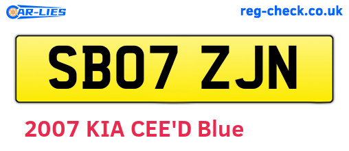 SB07ZJN are the vehicle registration plates.