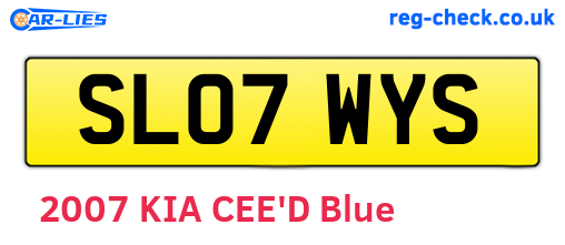 SL07WYS are the vehicle registration plates.