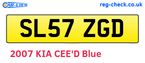 SL57ZGD are the vehicle registration plates.