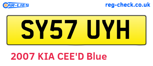 SY57UYH are the vehicle registration plates.