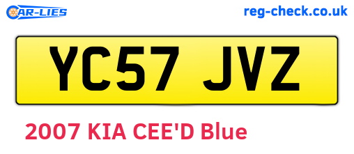 YC57JVZ are the vehicle registration plates.