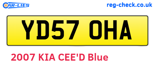 YD57OHA are the vehicle registration plates.