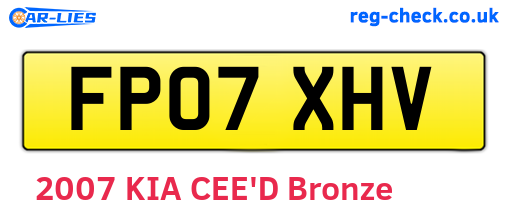 FP07XHV are the vehicle registration plates.