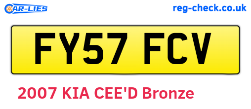 FY57FCV are the vehicle registration plates.